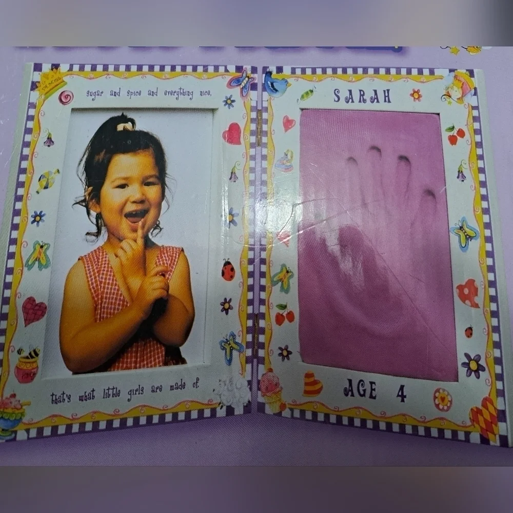 NIB Milestones Handprint Photo Frame Fits 5x7 Photo